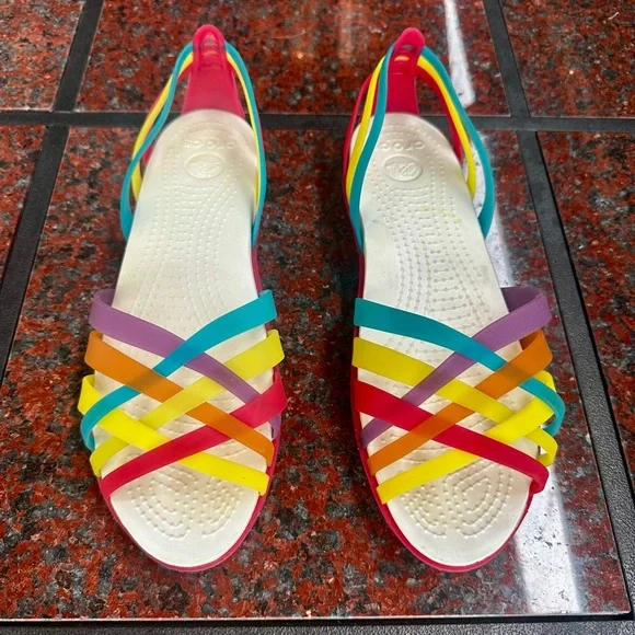 Women’s crocs Women's Huarache Flat Rubber Sandals size 10 - Picture 5 of 11
